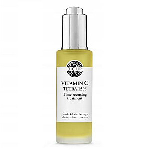 BIOUP Vitamin C Tetra 15% Time-Reversing Treatment luksusa serums ar dzintaru un žeņšeņu 30 ml