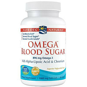 NORDIC NATURALS Omega asins cukura uztura bagātinātājs veselīga cukura līmeņa uzturēšanai asinīs, 60 kapsulas.