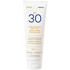 KORRES Yoghurt Sunscreen Emulsion Aizsargājoša emulsija ķermenim un sejai ar SPF30 filtru 250ml