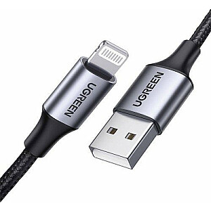 Ugreen USB-A — USB kabelis Lightning, 1 m, melns (60156)