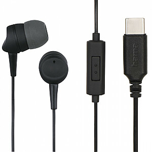 Słuchawki dokanałowe USB C Czarne 