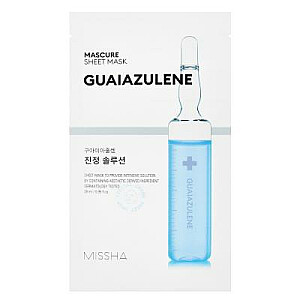 MISSHA Mascure Calming Solution Nomierinoša lokšņu maska ar guaiazulēnu 28 ml