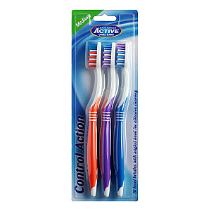 ACTIVE ORAL CARE Zobu birstes Control Action Medium 3 gab.