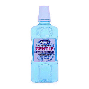 AKTĪVĀ MUTES KOPŠANA Maigs spirtu nesaturošs mutes skalojamais līdzeklis ar fluoru Ice Blue 500ml