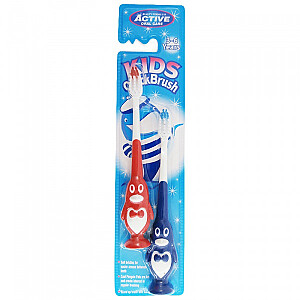 ACTIVE RAL CARE Kids Quick Brush 3-6 gadus vecu bērnu zobu birstes Penguin 2 gab.