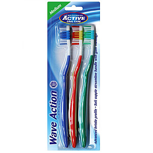 ACTIVE ORAL CARE Zobu birstes Wave Action Medium 3 gab.