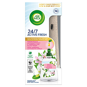 AIR WICK SET Automātiskais gaisa atsvaidzinātājs Active Fresh + uzpilde ar White Flowers smaržu, 228 ml