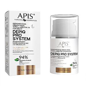 APIS Depiq Pro System депигментирующая крем-маска на ночь с а-арбутином 10% 50мл