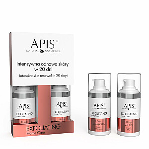 APIS SET Exfoliating Home Care intensīva ādas atjaunošana 20 dienu laikā emulsija 10% 15ml + gēls 15% 15ml