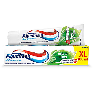 Zobu pasta AQUAFRESH Trīskārša aizsardzība Mīksta un piparmētru zobu pasta do zębów 100ml