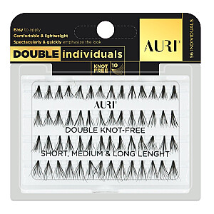 AURI Individuals Double Mix Пучки накладных ресниц без узлов Короткие, Средние, Длинные 56 шт.