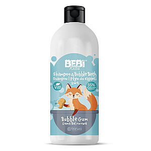 BARWA Bebi Kids Shampoo &amp; Bubble Bath šampūns un vannas šķidrums bērniem 2in1 Bubble Gum 500ml