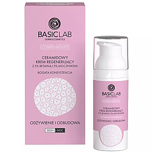 BASICLAB Complementis atstatomasis kremas su keramidais 5% betainu ir 3% karbamidu Mityba ir regeneracija 50ml