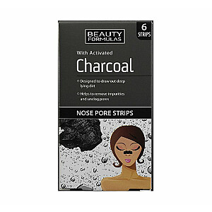 BEAUTY FORMULAS Charcoal Nose Pore Strips очищающие полоски для носа с активированным углем 6 шт.