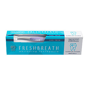 BEAUTY FORMULAS Freshbreath Whitening Toothpasta balinošā zobu pasta 100ml + zobu birste 1 gab.