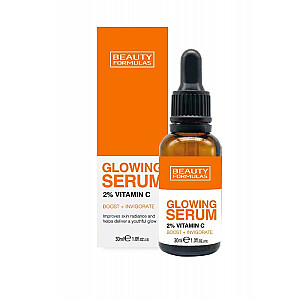 BEAUTY FORMULAS Glowing Serum 2% balinošs serums ar C vitamīnu 30 ml