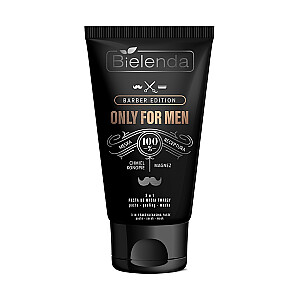 BIELENDA Only For Men Barber Edition sejas tīrīšanas pasta 3in1 pīlinga pastas maska 150g