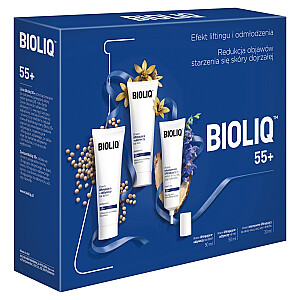 BIOLIQ 55+ intensīva liftinga krēma komplekts acu, lūpu, kakla un dekoltē zonai 30ml + dienas krēms 50ml + nakts krēms 50ml