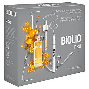 BIOLIQ Pro rinkinys: intensyviai atstatantis serumas 30 ml + intensyvaus užpildymo serumas 2 ml.