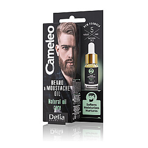 CAMELEO Men Beard &amp; Moustache Dabiskā bārdas un ūsu eļļa Oli Care 10 ml