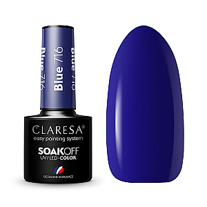 CLARESA Soak Off UV/LED Синий гибридный лак 716 5г