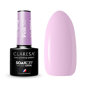 CLARESA Soak Off UV/LED Розовый гибридный лак 511 5г