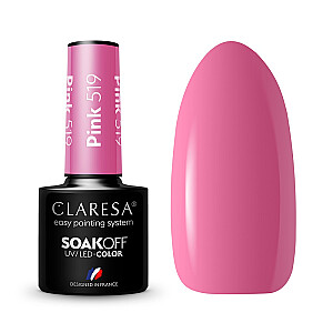 CLARESA Soak Off UV/LED Розовый гибридный лак 519 5г