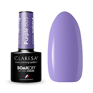 CLARESA Soak Off UV/LED Гибридный лак фиолетового цвета 603 5г