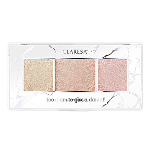 CLARESA Too Glam Too Give A Damn Palette rozświetlaczy 12 Golden Glow 12,5г
