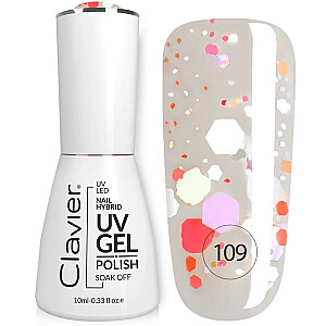 CLAVIER Luxury Nail Hybrid UV Gel hibrīda nagu laka 109 Lemon Shot 10 ml