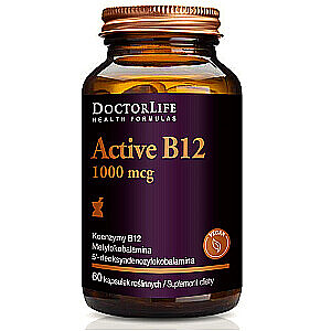 DOCTOR LIFE Active B12 активный витамин B12 1000 мкг метилкобаламин активный витамин B12 пищевая добавка 60 капсул