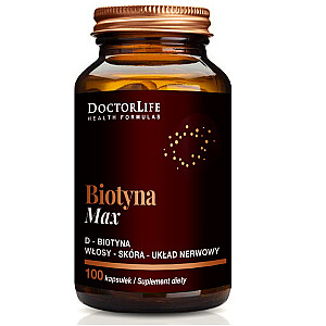 DOCTOR LIFE Biotin Max D-Biotin 5 mg uztura bagātinātājs 100 tabletes