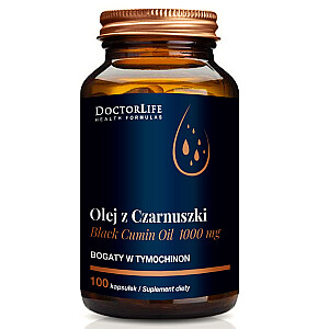 DOCTOR LIFE Black Cumin Oil Melnās ķimenes eļļa 1000 mg uztura bagātinātājs 120 kapsulas