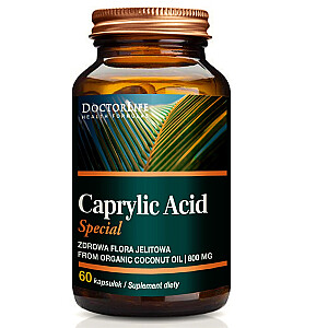 DOCTOR LIFE Caprylic Acid Speciālā kaprilskābe, uztura bagātinātājs 800 mg, 60 kapsulas