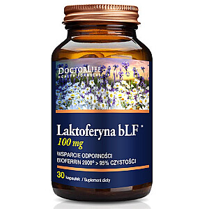 DOCTOR LIFE Lactoferrin bLF 100 mg uztura bagātinātājs imūnsistēmas atbalstam 30 kapsulas