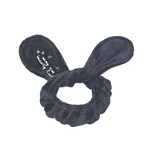 DR. MOLA Bunny Ears kosmētiskā galvas saite ar zaķa ausīm, melna