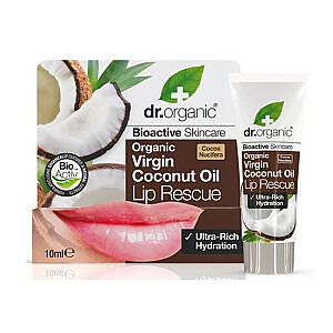 DR.ORGANIC Virgin Coconut Oil Lip Rescue интенсивно разглаживающая сыворотка для губ с органическим кокосовым маслом 10мл