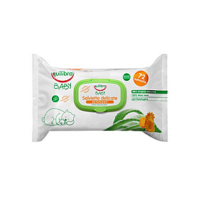 EQUILIBRA Baby Salviette delicate salvetes Gentle Cleansing maigas tīrīšanas salvetes 0m+ nomierinošas 72 gab.