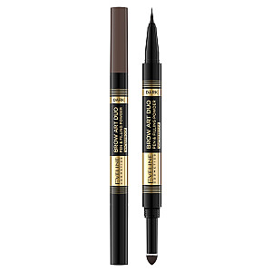 EVELINE Brow Art Duo Pen &amp; Filing Powder точная ручка и тени для бровей 2в1 Темный