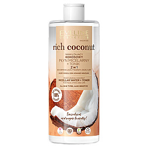 EVELINE Cosmetics Rich Coconut mitrinošs micelārais fluīds + toneris Coconut 500ml