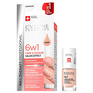 EVELINE Nail Therapy Professional 6in1 Care & Colour nagų kondicionierius, 5 ml