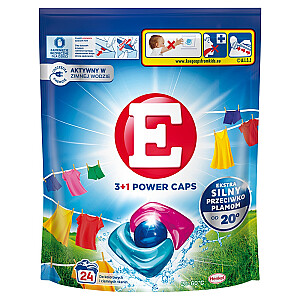 Капсулы E Power Caps для стирки цветных и темных тканей, 24 шт.
