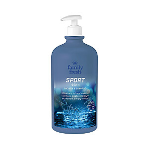 FAMILY FRESH Sport 2в1 Охлаждающий гель для душа Shower & Shampoo 1000мл