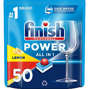 FINISH Power Essentials Lemon Trauku mazgājamās mašīnas tabletes 50 gab.