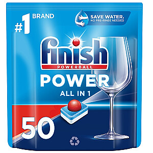 FINISH Power Essentials Regular trauku mazgājamās mašīnas tabletes 50 gab.