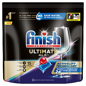 FINISH Ultimate All in 1 Fresh trauku mazgājamās mašīnas kapsulas 15 gab.