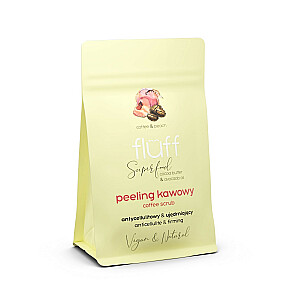 FLUFF Coffee Scrub Nostiprinošs un pretcelulīta kafijas ķermeņa skrubis persiks 100g