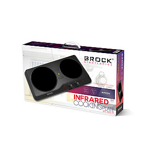 BROCK Infrasarkanā plīts. Ar 2 sildvirsmām.  1200 + 800W