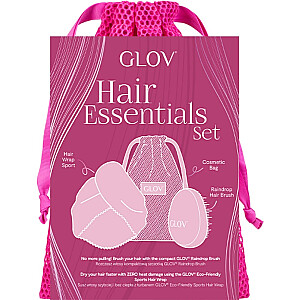 GLOVE SET Hair Essentials matu ietīšana matu turbāns + ķemme + mazgāšanas vai uzglabāšanas maisiņš
