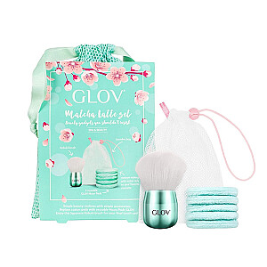 GLOV SET Matcha Latte Moon Pads подушечки для снятия макияжа + кисть для макияжа Кабуки кисть для макияжа + сумка